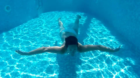 Diving in the private swimming pool Stock-Footage 42696074