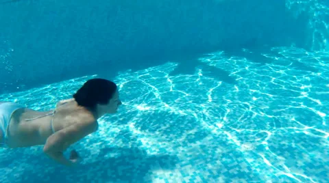Diving in the private swimming pool Stock-Footage 50366829
