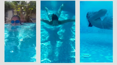 Diving in the private swimming pool Stock-Footage 50740999