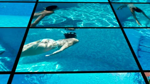 Diving in the private swimming pool Stock-Footage 50741111