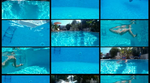 Diving in the private swimming pool Stock Footage 50741199