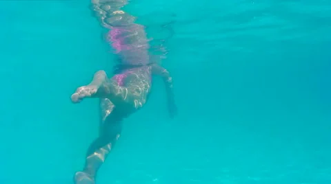 Diving in the private swimming pool Stock Footage 52883960