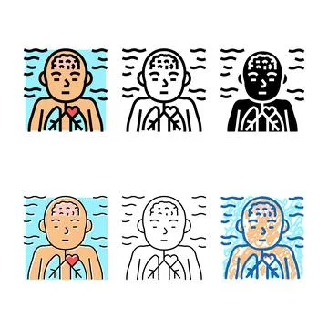 Diving reflex color icon vector variations Stock Illustration