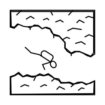 Diving in rocks and caves line icon vector illustration Stock Illustration