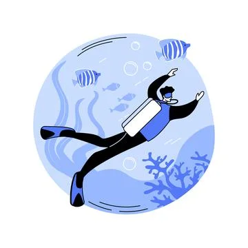 Diving school abstract concept vector illustration. Stock Illustration