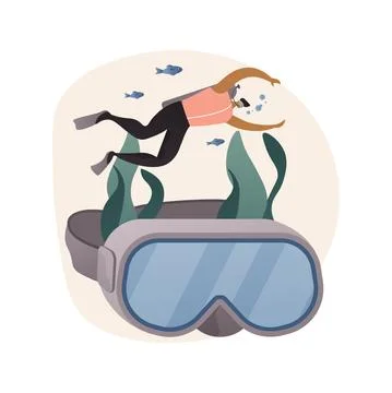 Diving school abstract concept vector illustration. Illustrazione stock