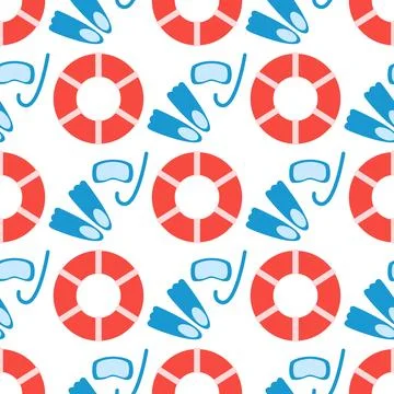 Diving seamless pattern Stock Illustration