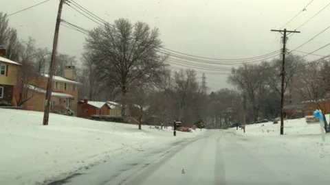 Diving in the snow,  neighborhood Stock Footage 170715318