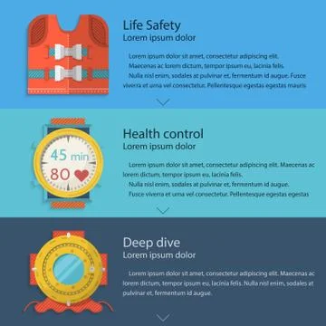 Diving sport colored vector illustration Stock Illustration