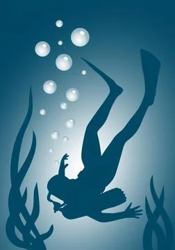 Diving sport concept Stock Illustration