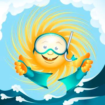 Diving sun Stock Illustration