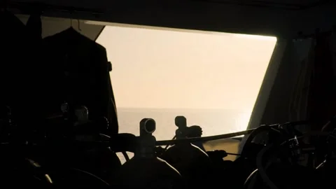 Diving Tanks Sunset Stock Footage 195348596