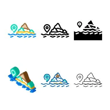 Diving tours color icon vector simplified Stock Illustration
