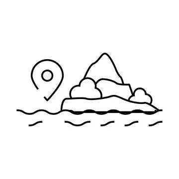 Diving tours line icon vector illustration Stock Illustration