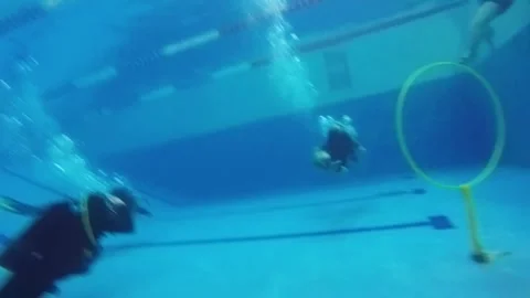 Diving training in a swimming pool. Stock Footage 301333636