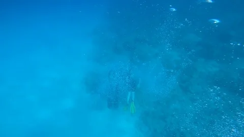 Diving under the sea Stock Footage 92341025