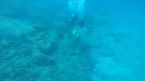 Diving under the sea Stock Footage 92341818