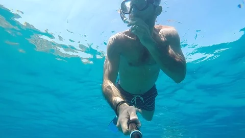 Diving under the sea Stock Footage 92342226