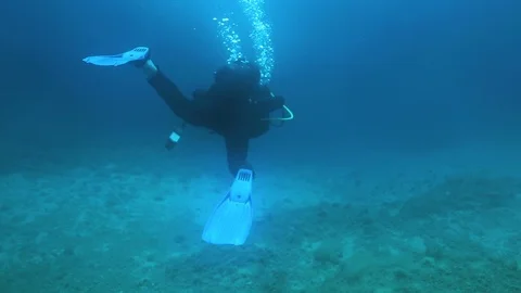 Diving underwater Stock Footage 111799705