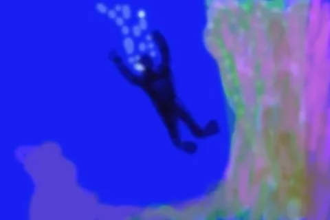 Diving underwater Stock Illustration