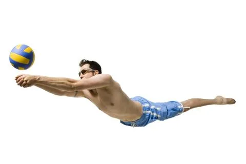 Diving volleyball player Foto stock