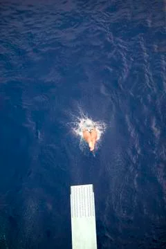 Diving into the water Stock Photos