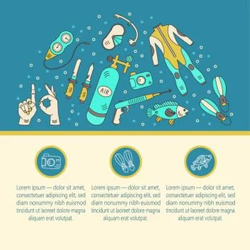 Diving web template. Stock Illustration