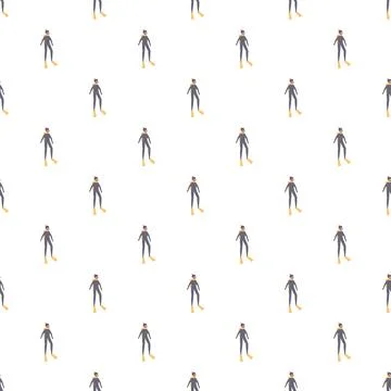 Diving wetsuit figure seamless pattern with flippers Stock Illustration