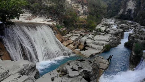 Diving into the wild, one waterfall at a time Stock Footage 304946044