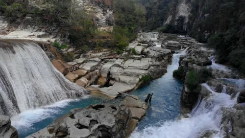 Diving into the wild, one waterfall at a time Stock Footage 304946142