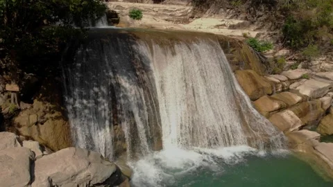 Diving into the wild, one waterfall at a time Stock Footage 304946474