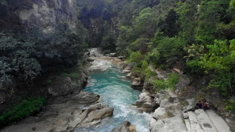 Diving into the wild, one waterfall at a time Stock Footage 304946631
