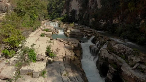 Diving into the wild, one waterfall at a time Stock Footage 304946953