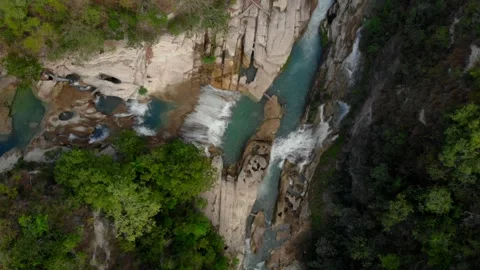Diving into the wild, one waterfall at a time Stock Footage 304947926