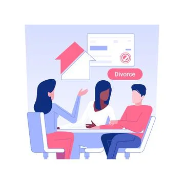 Division of assets isolated concept vector illustration. Ilustración de archivo