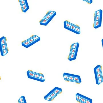 Division by class railway isometric icon seamless pattern イラスト素材