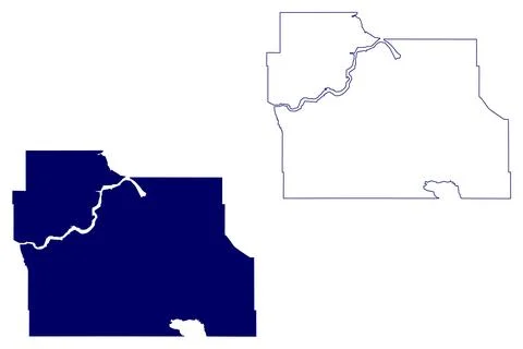 Division No. 7 (Canada, Saskatchewan Province, North America) map vector illu Stock Illustration