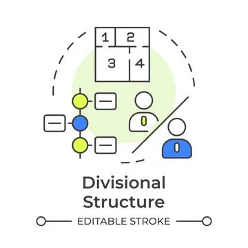 Divisional structure multi color concept icon Stock Illustration
