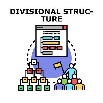 Divisional structure presenting business organization and planning Stock Illustration