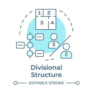 Divisional structure soft blue concept icon Stock Illustration