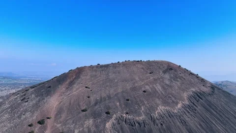 Divlit Volcano Cone and Kula geopark Stock Footage 302739251