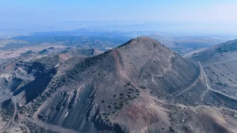 Divlit Volcano Cone and Kula geopark Stock Footage 302739675