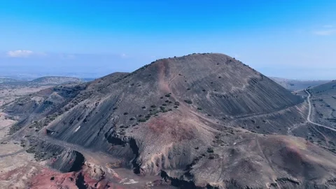 Divlit Volcano Cone and Kula geopark Stock Footage 302740291