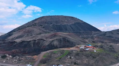 Divlit Volcano Cone and Kula geopark Stock Footage 302740383