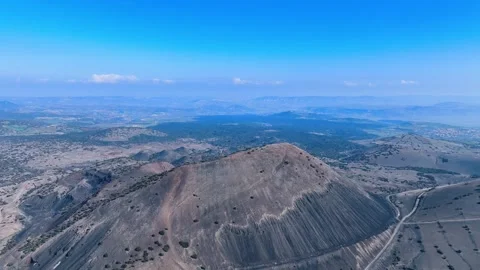 Divlit Volcano Cone and Kula geopark Stock Footage 302740429
