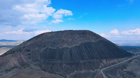 Divlit Volcano Cone and Kula geopark Stock Footage 302740622