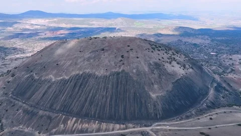 Divlit Volcano Cone and Kula geopark Stock Footage 302740637