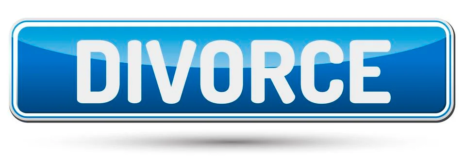 DIVORCE - Abstract beautiful button with text. Stock Illustration