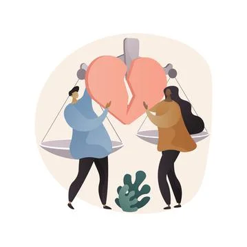 Divorce abstract concept vector illustration. Illustrazione stock