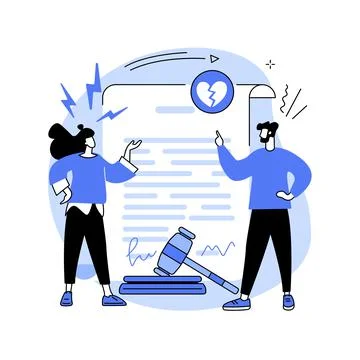 Divorce abstract concept vector illustration. Illustrazione stock